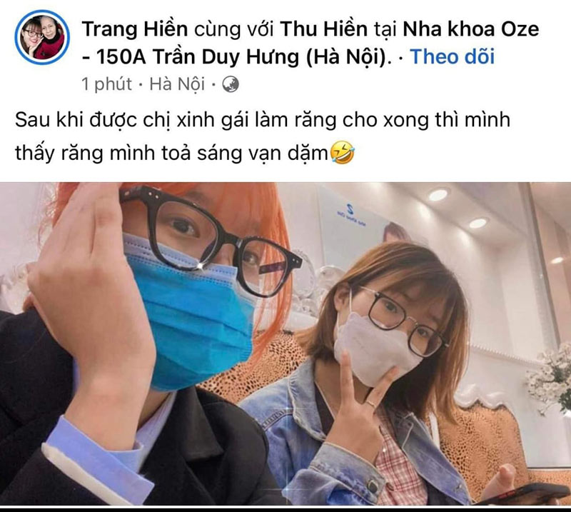Trải nghiệm của bạn Trang Hiền với nha khoa OZE