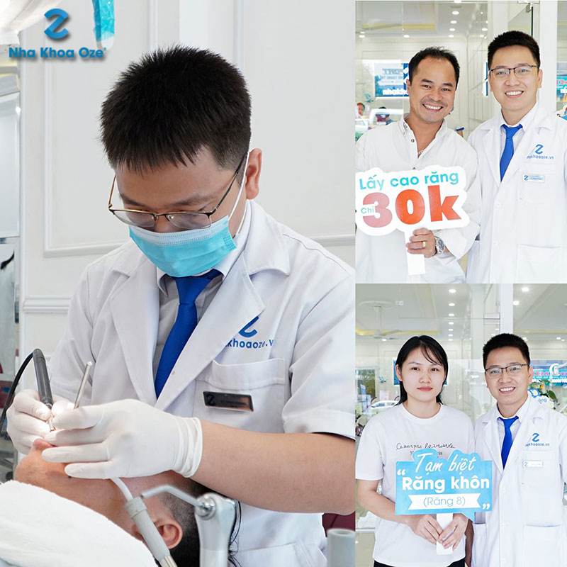 Đội ngũ bác sĩ Nha khoa của OZE giúp bệnh nhân lấy cao răng sạch sẽ