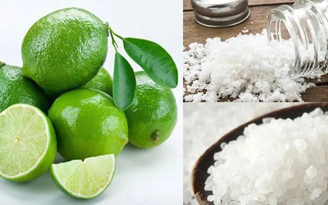 Làm trắng răng bằng muối và chanh
