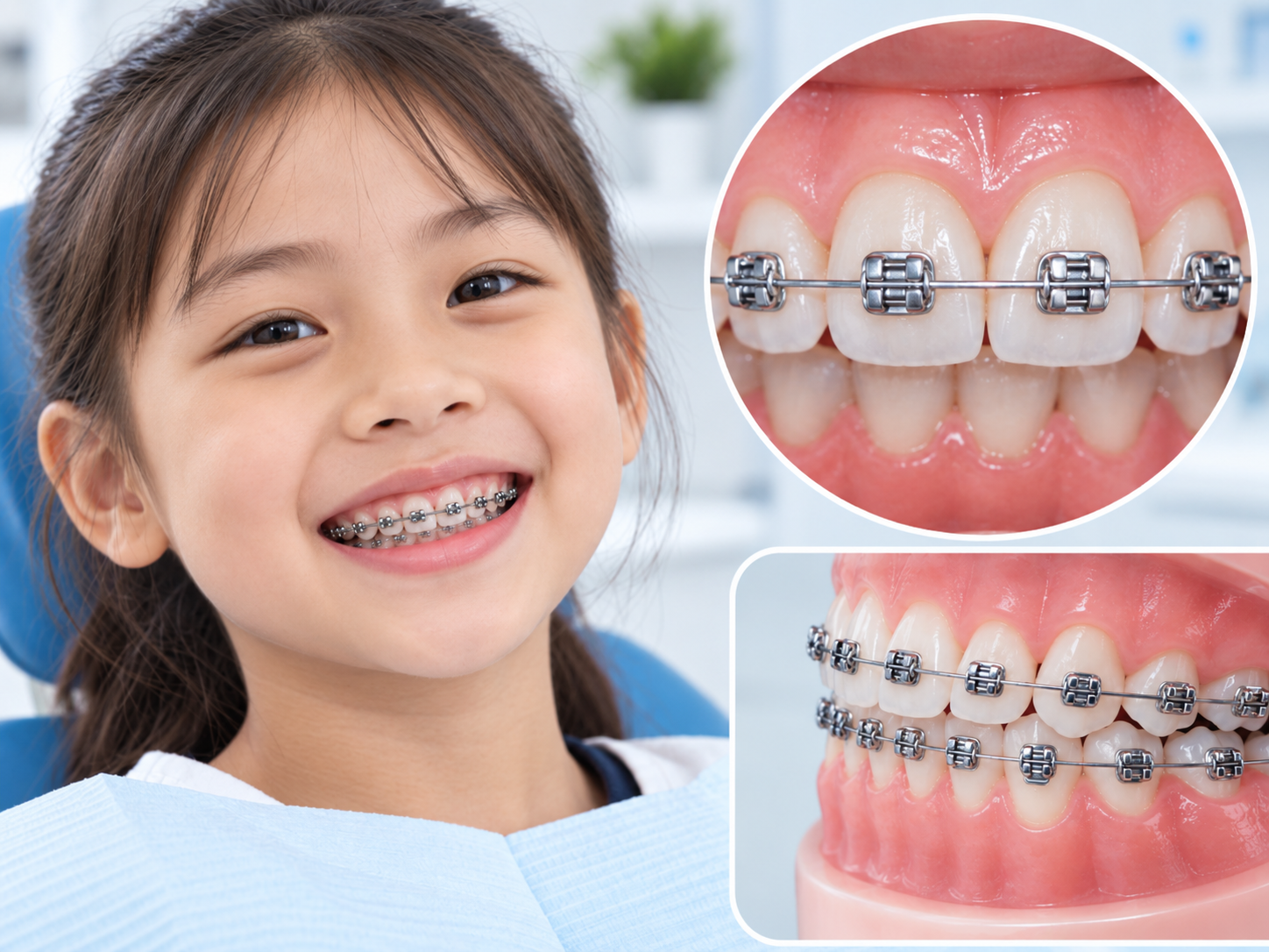Niềng răng mắc cài kim loại cho trẻ em